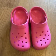 CROCS ピンク サンダル J2サイズ