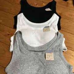 Lサイズ　綿100% ブラトップ3枚セット　黒、白、グレー　新品未使用