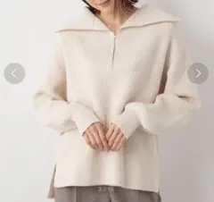 GLOBAL WORK ハーフZIPニットプルオーバー