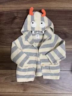 baby GAP モンスター付きカーディガン 6-12ヶ月　USED