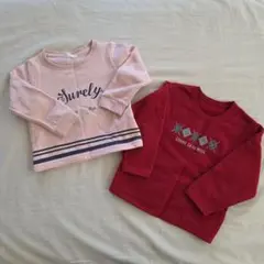 ピンク赤 プリント トレーナー 100　2枚セット