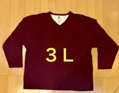 FREE GATE ワインレッド 3L Vネック長袖シャツ　大きい　キングサイズ