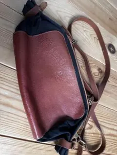 IL BISONTE レザー キャンバス ショルダーバッグのサムネイル