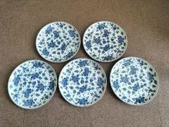 新品箱入5客 龍峰窯 染付更紗 中皿揃 花鳥輪花皿 三洋陶器 - メルカリ