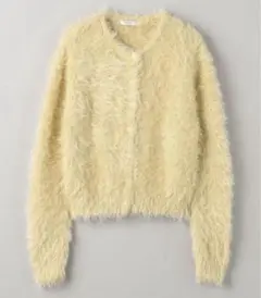 シャギーニットカーディガン　ビューティーアンドユース　イエロー