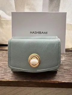 新品　HASHIBAMI ミントグリーン 三つ折り財布のサムネイル