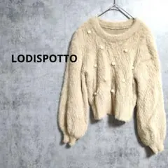 ロディスポット　ニット　パール　バルーン袖　ショート丈ニット　オシャレ