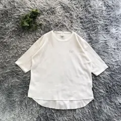 ROXY【S】ワッフル Tシャツ 半袖 アイボリー 白 ラウンドネック サーフ