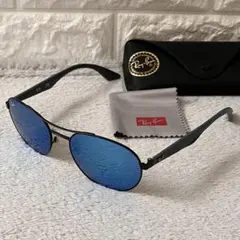 Ray-Ban JUSTINマットブラックブルーミラー - メルカリ