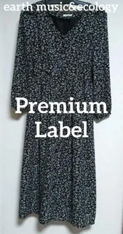 earth music&ecologyプレミアムレーベル　花柄ロングワンピース黒