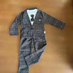 フォーマルスーツ 100cm グレー系チェック