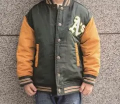 BREEZE×MLB中綿キルティングブルゾン スタジャン MLB アスレチックス