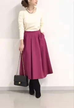 VERMEIL par iena ウールツイルタックスカートのサムネイル