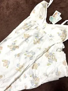 新品未使用 ジェラートピケ ロング ワンピース ルームウェア ドレス 花柄
