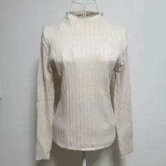 THE SHOP TK ・リブ編み 長袖ハイネックニット メロウ アイボリー L