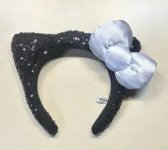 USJ、カチューシャ、キティ、黒、スパンコール、リボン