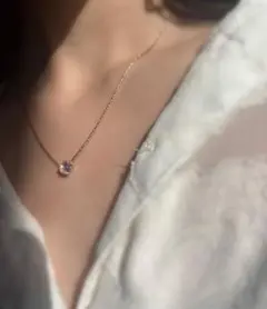 再入荷 ジルコニアダイヤモンド 繊細チェーン 【人気】ピンクゴールド ネックレス