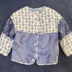 ZARA 青系パッチワークジャケット