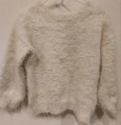 【美品】GLOBAL WORK ホワイトファーセーター S(90~100)