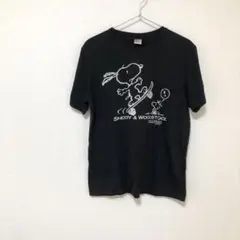 Tシャツ　スヌーピー　プリント　黒　Lサイズ