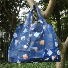 超格安大容量エコバッグ 動物柄 フルーツ柄犬柄 ショッピングバッグトートバッグ