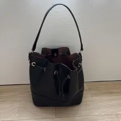 巾着型 バケットバッグ ブラック