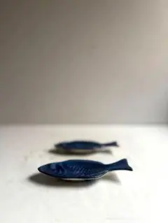 092 オランダアンティーク 魚型小皿 2点組 デルフト焼 DelftBlue