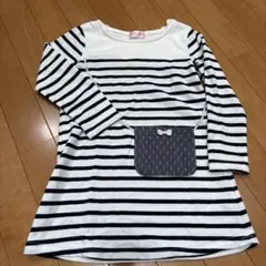 ストライプ柄長袖ワンピース