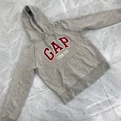 GAP ギャップ パーカー 裏起毛 グレー 刺繍ロゴ フード付き Mサイズ
