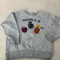 DOUBLE.B クマ刺繍 トレーナー グレー