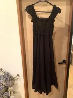 美品スナイデル　レースロングワンピース 黒