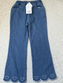 apres les cours WEB限定　裏起毛スカラップハート刺繍パンツ