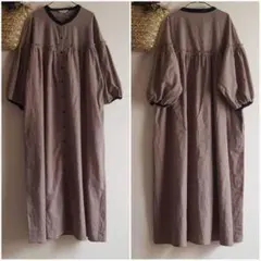 新品　SM2☆モカ／配色ギャザーワンピース