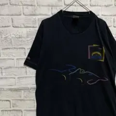 USA製90sヴィンテージTシャツ！シングルステッチ　ブラック半袖古着L 2