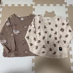 フタフタ　フタクマ裏毛トレーナー 2枚セット 95cm