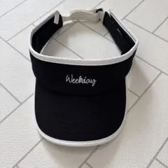 Weekday レディース ゴルフ 帽子 黒 メッシュバイザー 調整可能