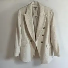 H&M ホワイト テーラードジャケット Lサイズ