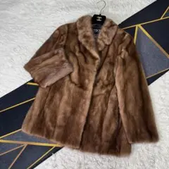 Mink Coat サファイアミンク リアルファー 毛皮コート グレー系 13号