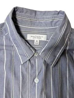 BEAUTY&YOUTH ストライプ長袖シャツ M 水色シャツ メンズ 春服