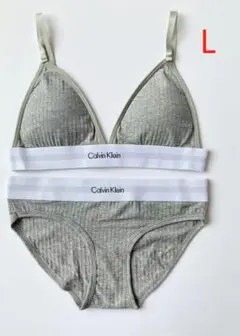 新品未開封Calvin Klein ブラ＆ショーツセット L グレー