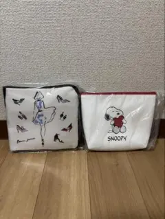 【DHC】スヌーピー ポーチ・ミラーセット＆大容量保冷トートエコバッグ