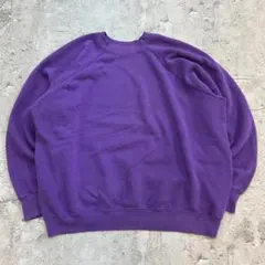 h*t様 ヴィンテージスウェット　無地　トップス　長袖　古着　パープル　L
