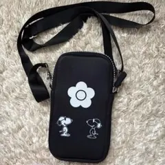 スヌーピー スマホショルダーバッグ ブラック