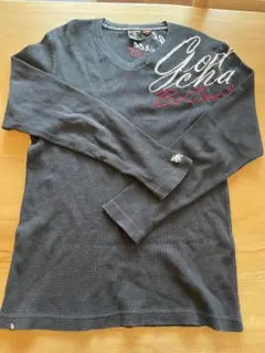 Gotcha ブラック Vネック長袖カットソー X-Large