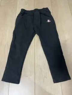 ホットビスケッツ　ミキハウス　黒色 ウサギ刺繍 パンツ 100cm