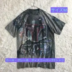 ディズニー　スターウォーズ　カーキ　タイダイ風　半袖　コットン　ダースベイダー