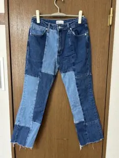 ZARA パッチワークデニムパンツ EUR38 美品