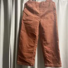 オレンジ コーデュロイ カジュアルパンツ