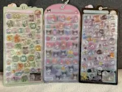 ボンボンドロップシール　ねこねこばけばけ　コットンパフィー　クロミマイメロ　３点