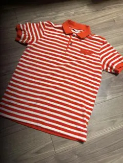 LACOSTE オレンジホワイトストライプ ポロシャツ サイズ3